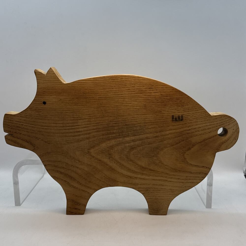 Vtg Pig Shaped Wood Cutting Board 17.25" x 11.25" x 1.25" Farmhouse Charcuterie